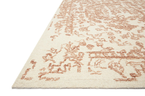 Magnolia Home By Joanna Gaines x Loloi Annie White / Rust 9'-3" x 13' Area Rug - ANN-01 - 9'-3" x 13'