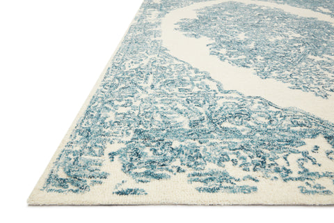 Magnolia Home By Joanna Gaines x Loloi Annie White / Blue 9'-3" x 13' Area Rug - ANN-02 - 9'-3" x 13'