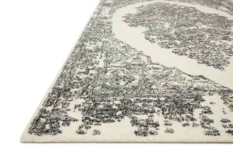 Magnolia Home By Joanna Gaines x Loloi Annie White / Black 9'-3" x 13' Area Rug - ANN-02 - 9'-3" x 13'