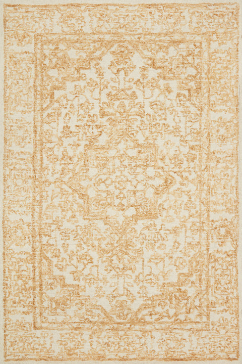 Magnolia Home By Joanna Gaines x Loloi Annie White / Gold 9'-3" x 13' Area Rug - ANN-03 - 9'-3" x 13'