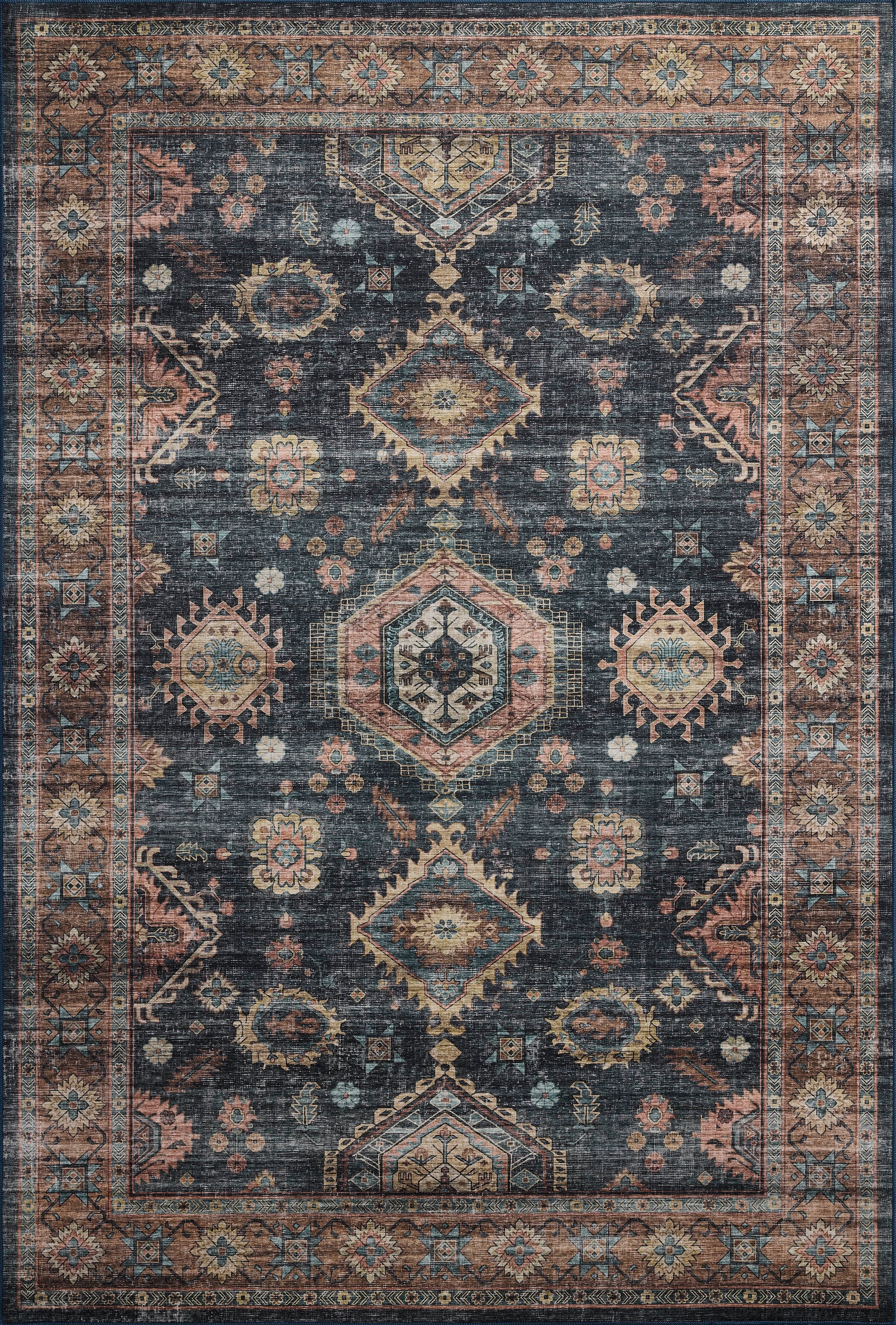 Anniston Rug Denim / Sunset, Machine Washable