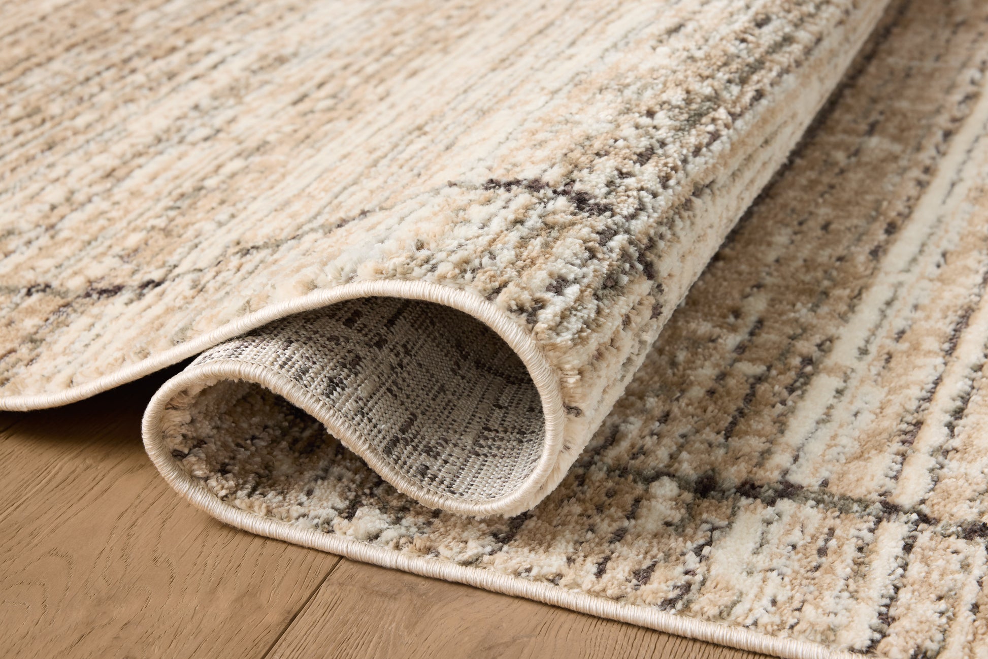 Jeremiah Brent x Loloi Bleecker Natural / Charcoal 9'-2" x 13' Area Rug - BLE-05 - 9'-2" x 13'