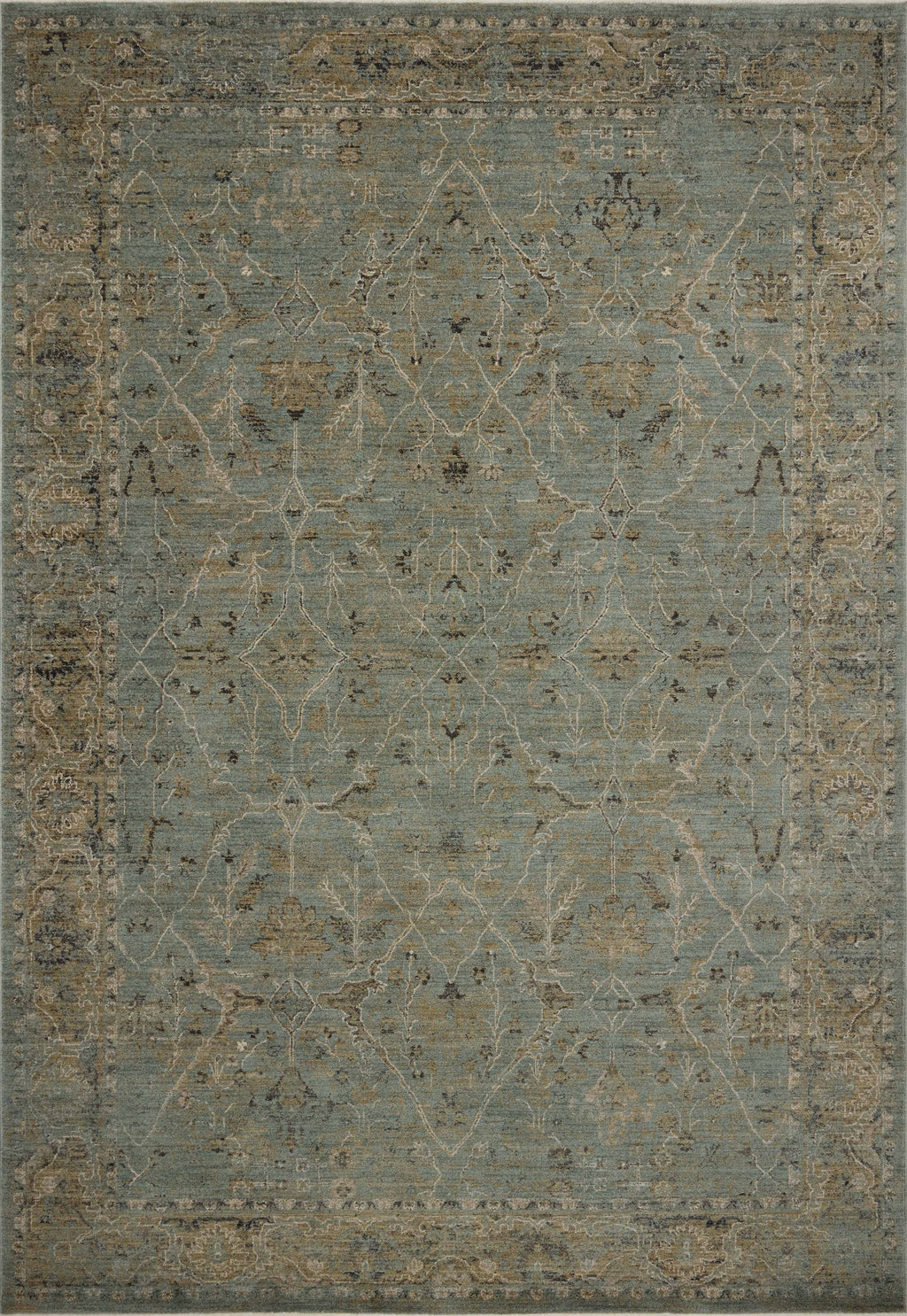 Briar Aqua / Olive 13'-0" x 15'-9" Area Rug - BRR-02 - 13'-0" x 15'-9"