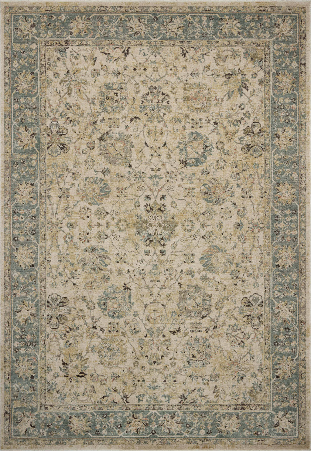 Briar Ant. Ivory / Blue 13'-0" x 15'-9" Area Rug - BRR-05 - 13'-0" x 15'-9"