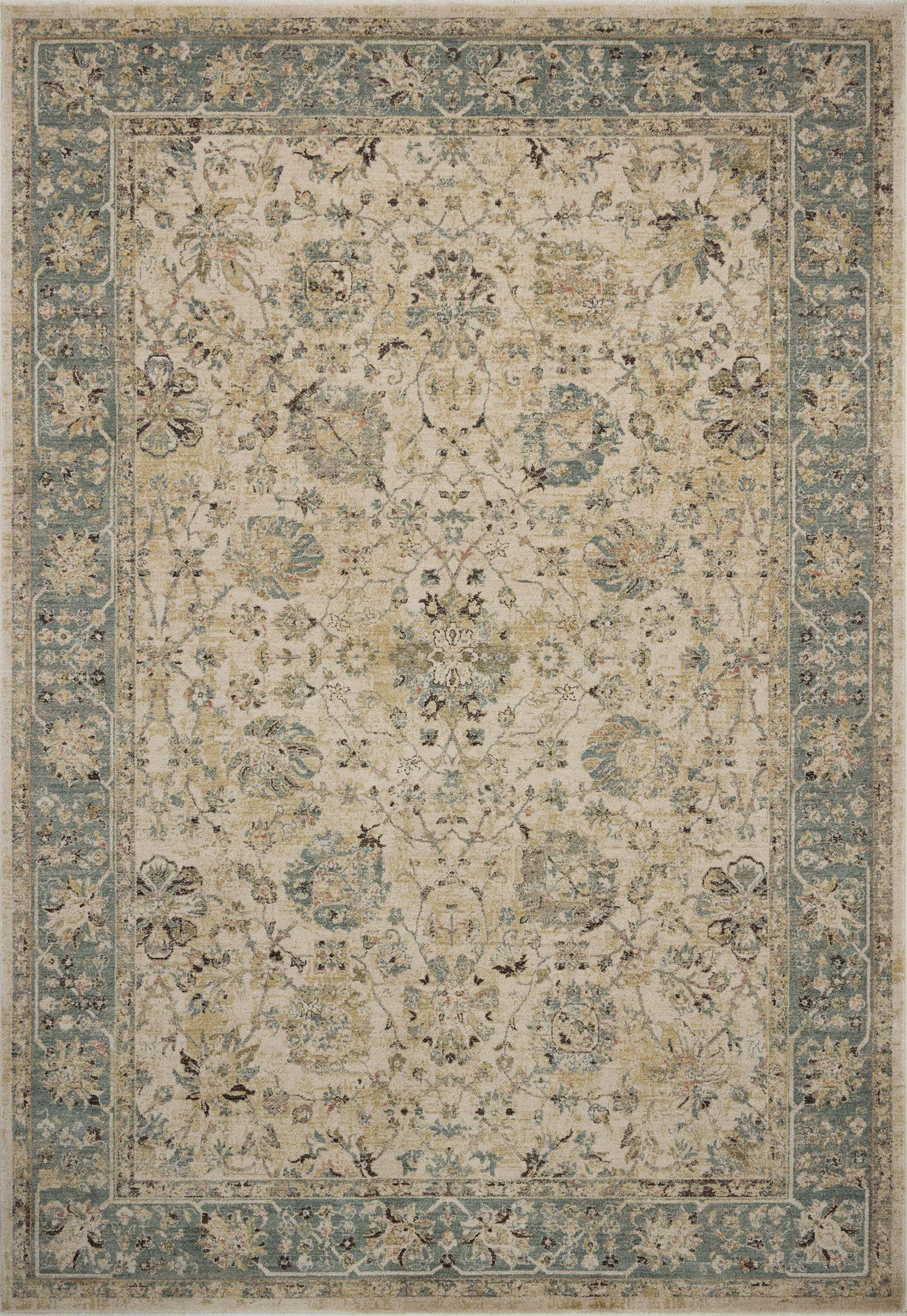 Briar Ant. Ivory / Blue 13'-0" x 15'-9" Area Rug - BRR-05 - 13'-0" x 15'-9"