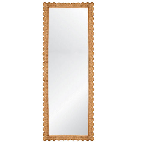 Scalloped Rattan Mirror