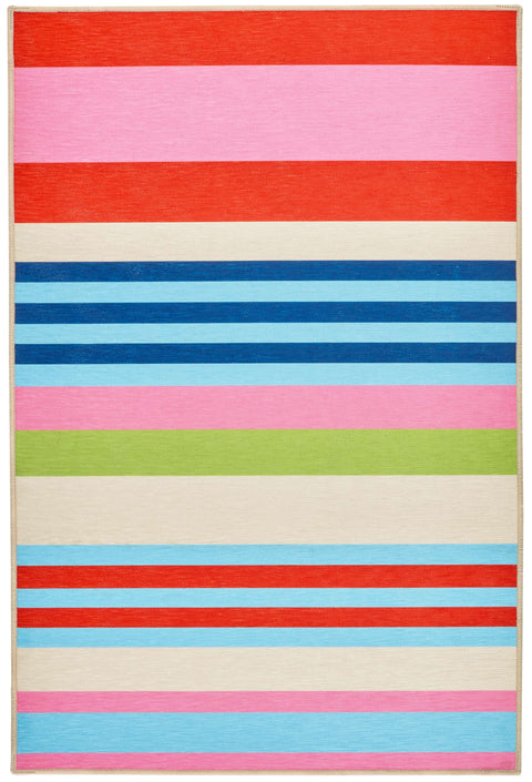 Beach Stripe Multi Machine Washable Rug - DA2163 - 8x10