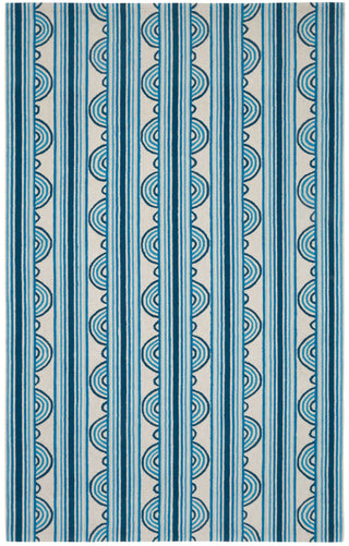 Button Blue Hand Micro Hooked Wool Rug - DA1985 - 10x14