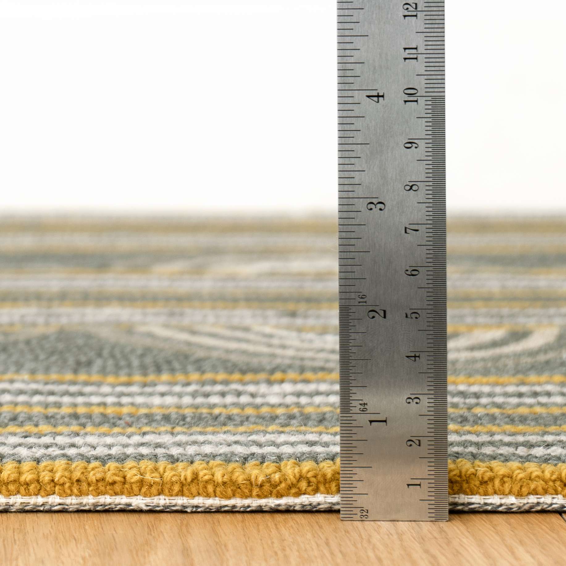 Button Grey Hand Micro Hooked Wool Rug - DA1994 - 10x14