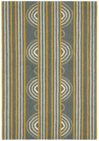 Button Grey Hand Micro Hooked Wool Rug - DA1994 - 10x14