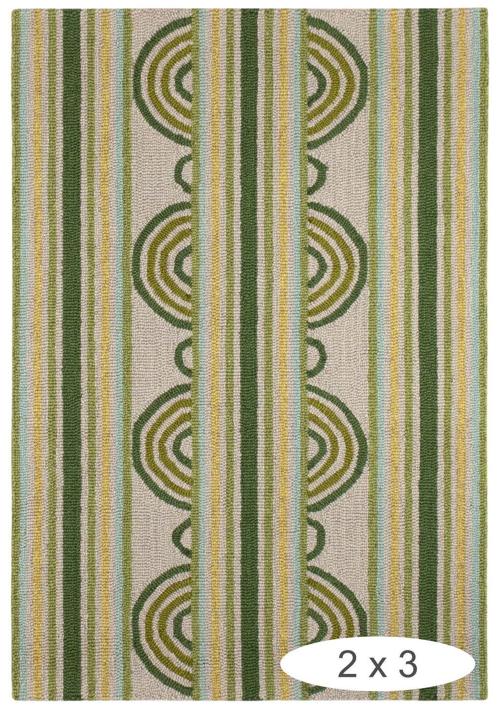 Button Olive Hand Micro Hooked Wool Rug - DA1995 - 10x14
