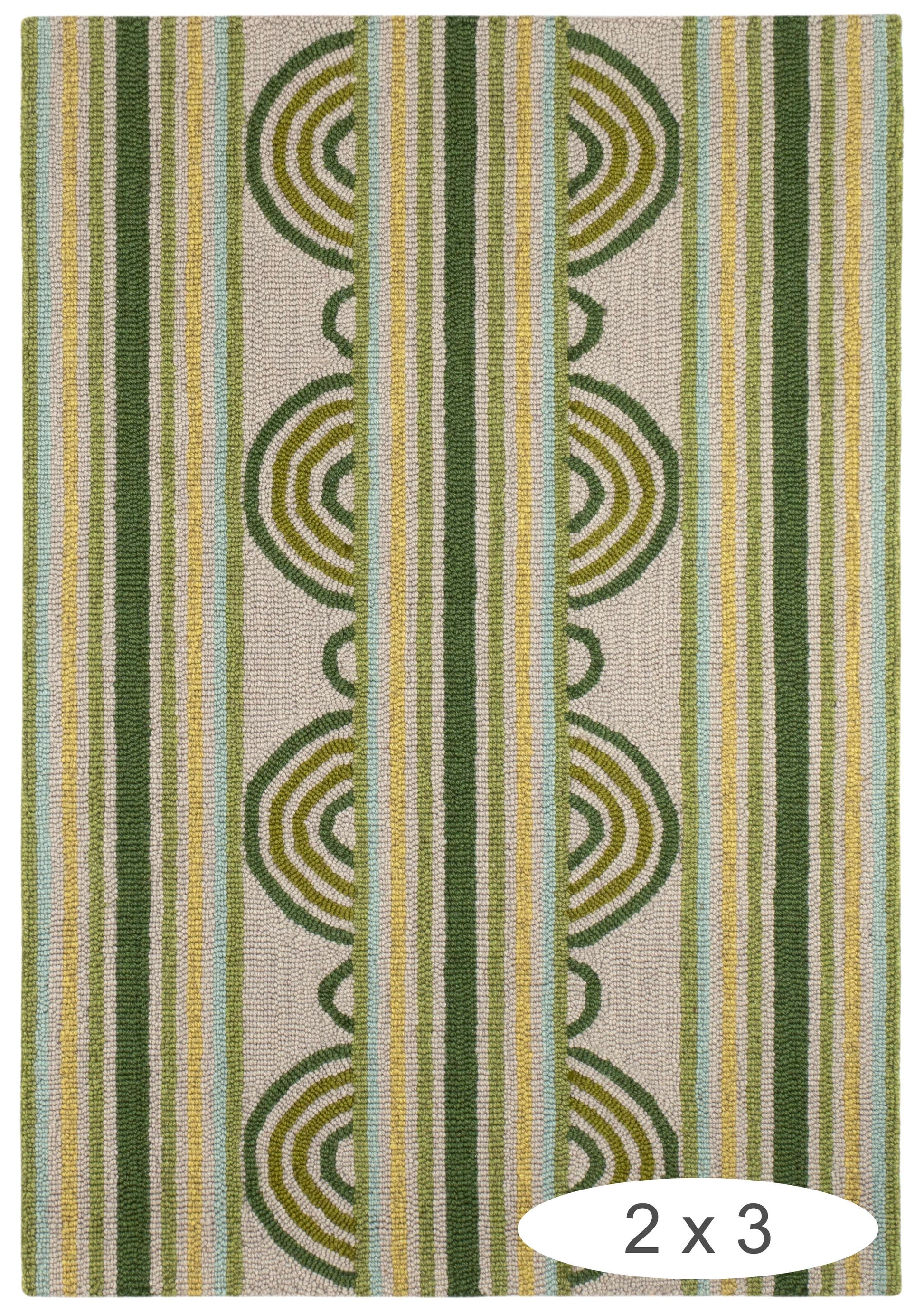 Button Olive Hand Micro Hooked Wool Rug - DA1995 - 10x14