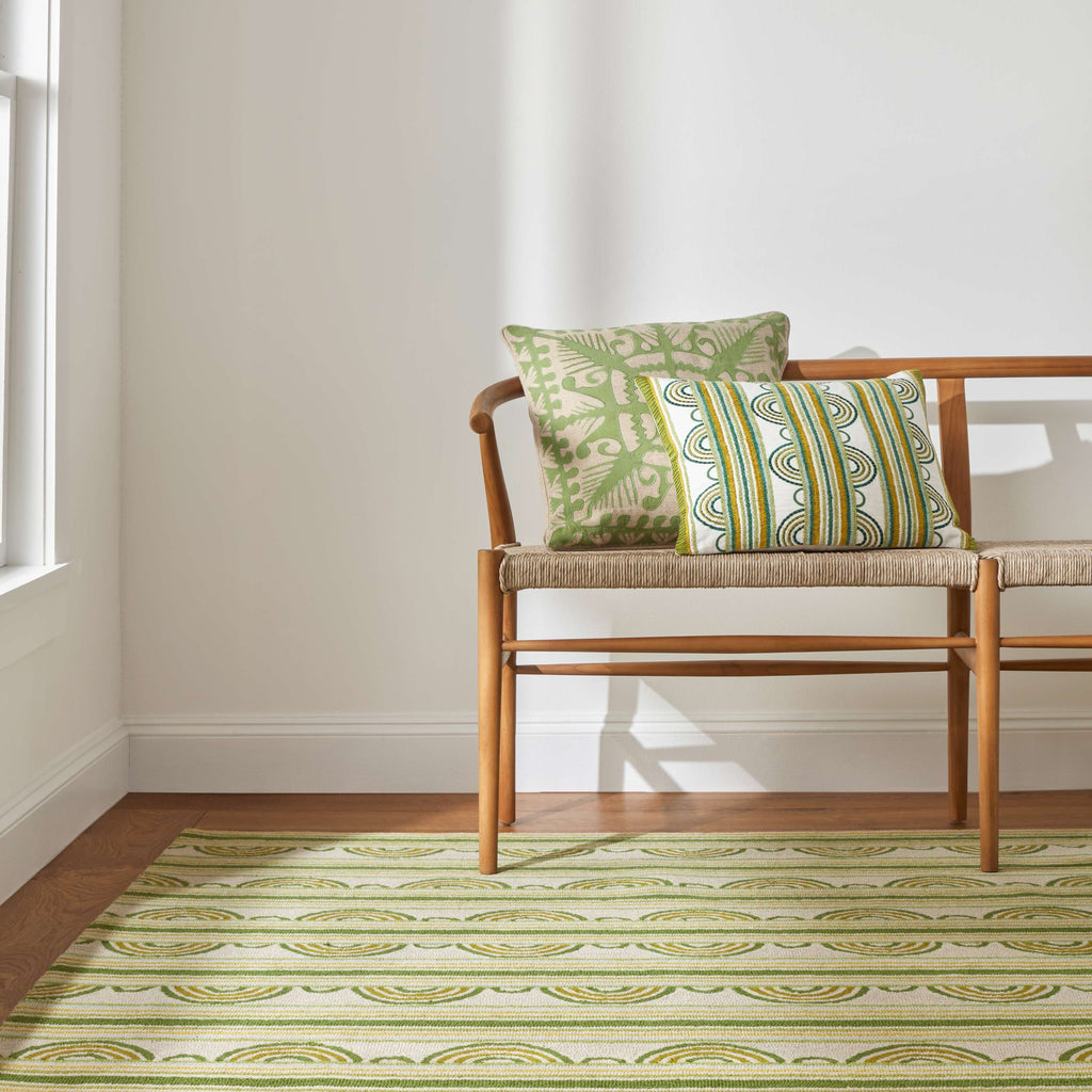 Button Olive Hand Micro Hooked Wool Rug - DA1995 - 10x14