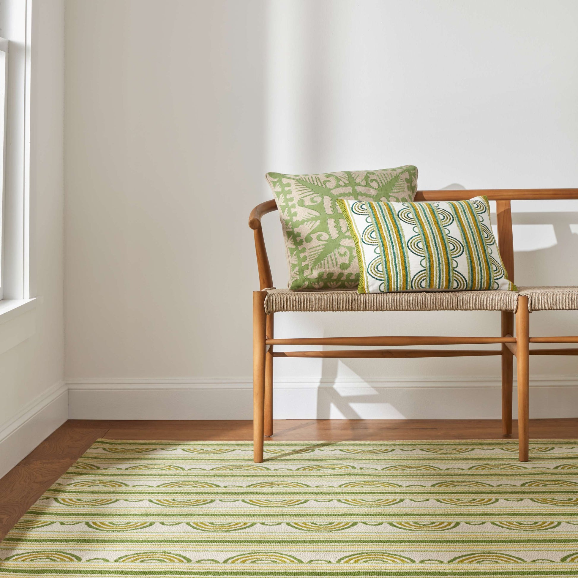 Button Olive Hand Micro Hooked Wool Rug - DA1995 - 10x14