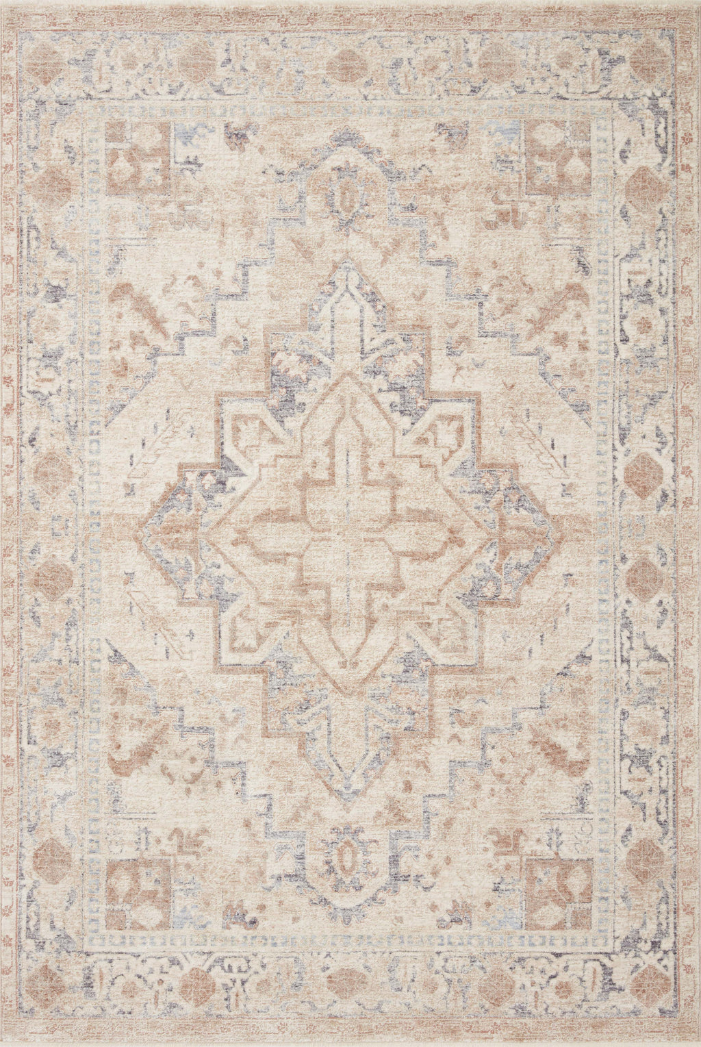 Magnolia Home By Joanna Gaines x Loloi Carlisle Beige / Slate 11'-6" x 15'-7" Area Rug - CAR-02 - 11'-6" x 15'-7"
