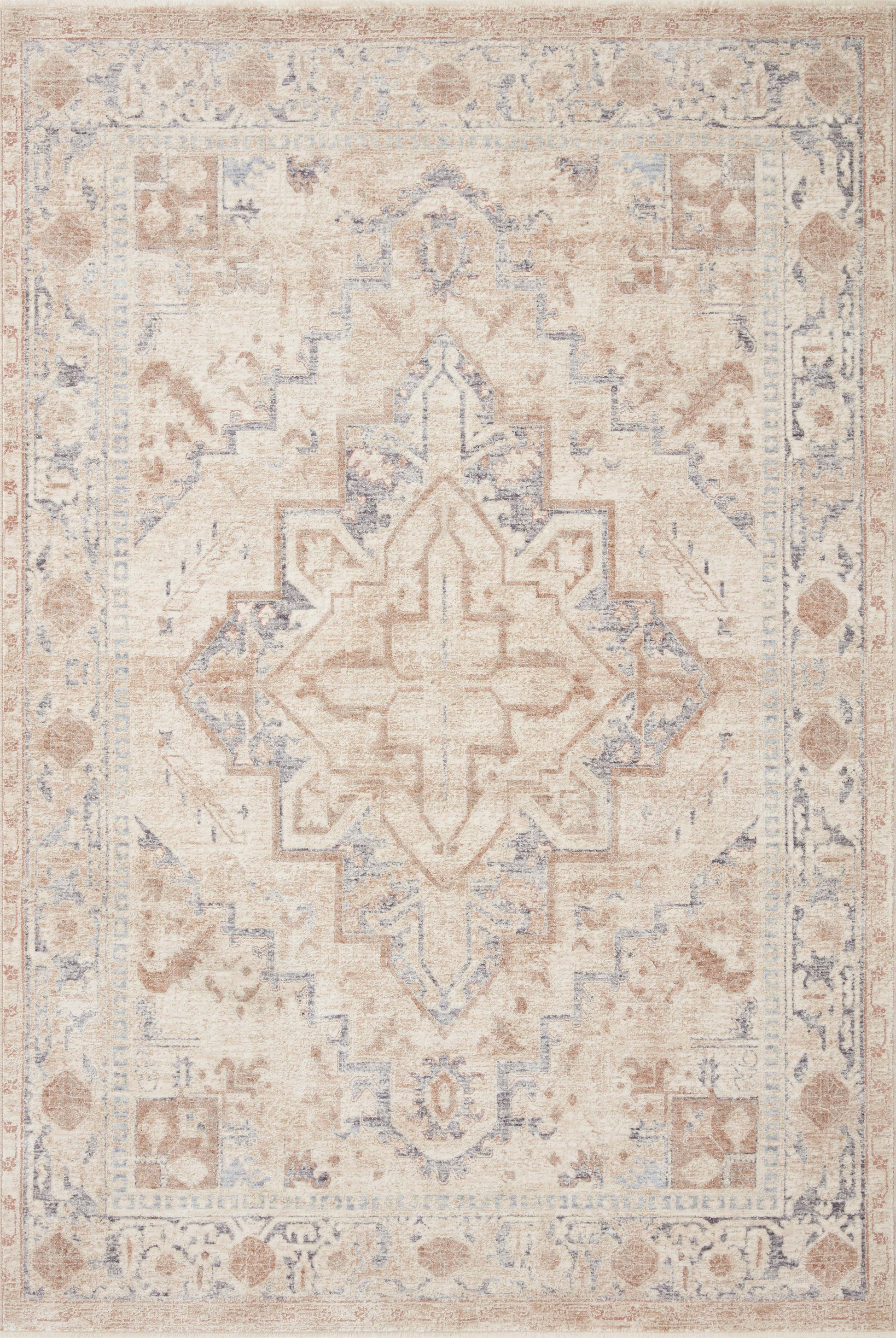 Magnolia Home By Joanna Gaines x Loloi Carlisle Beige / Slate 11'-6" x 15'-7" Area Rug - CAR-02 - 11'-6" x 15'-7"