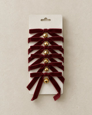 Burgundy Bows with Bells