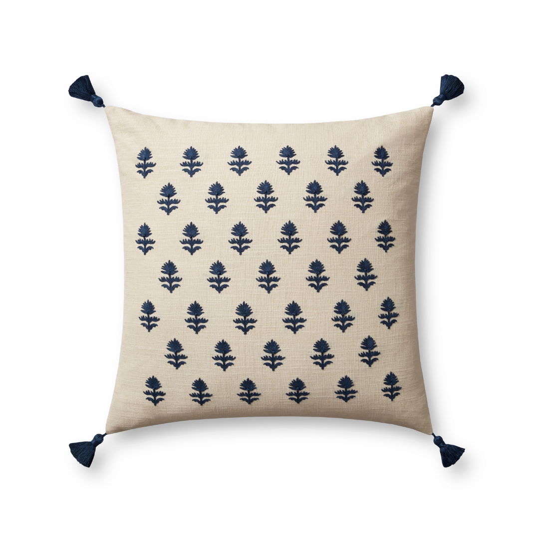 Magnolia Home By Joanna Gaines, Addison Pillow Beige / Navy