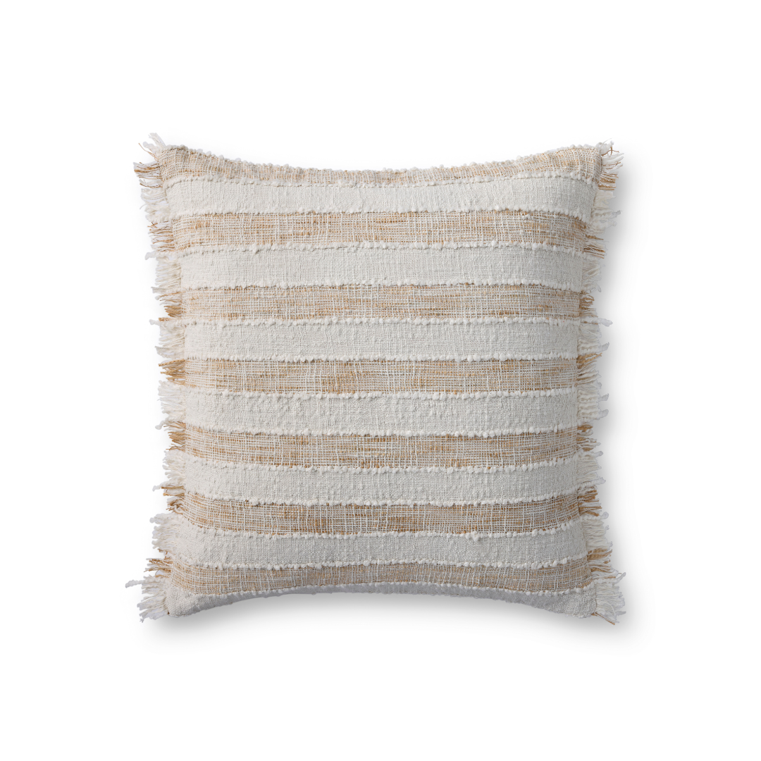 Beige / Ivory Fringe Pillow