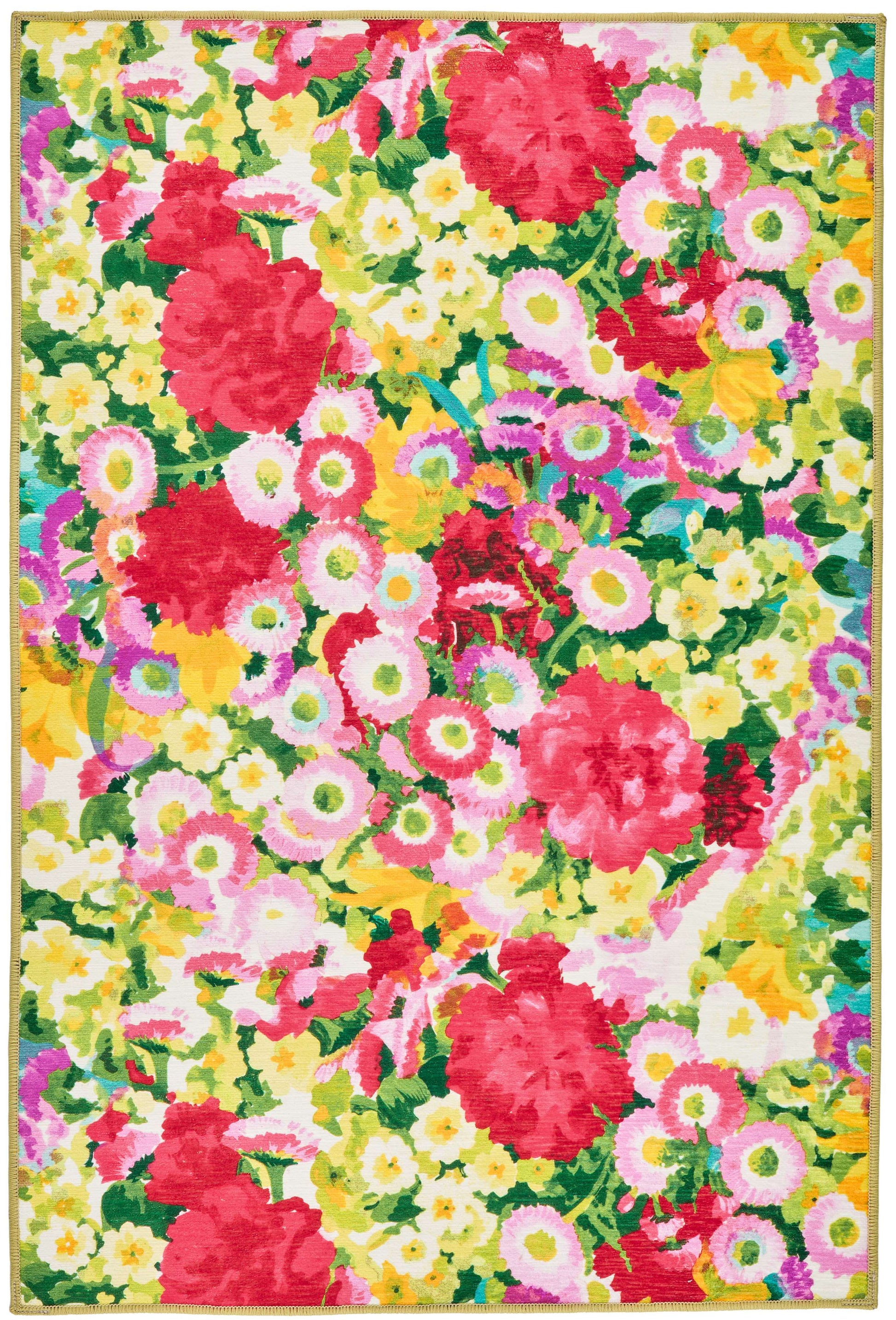 Chamomile Cluster Multi Machine Washable Rug - DA2166 - 8x10
