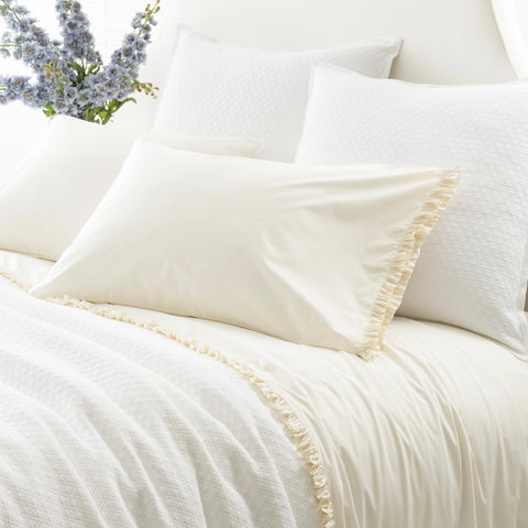 Mia Ivory Ruffle Sheet Set