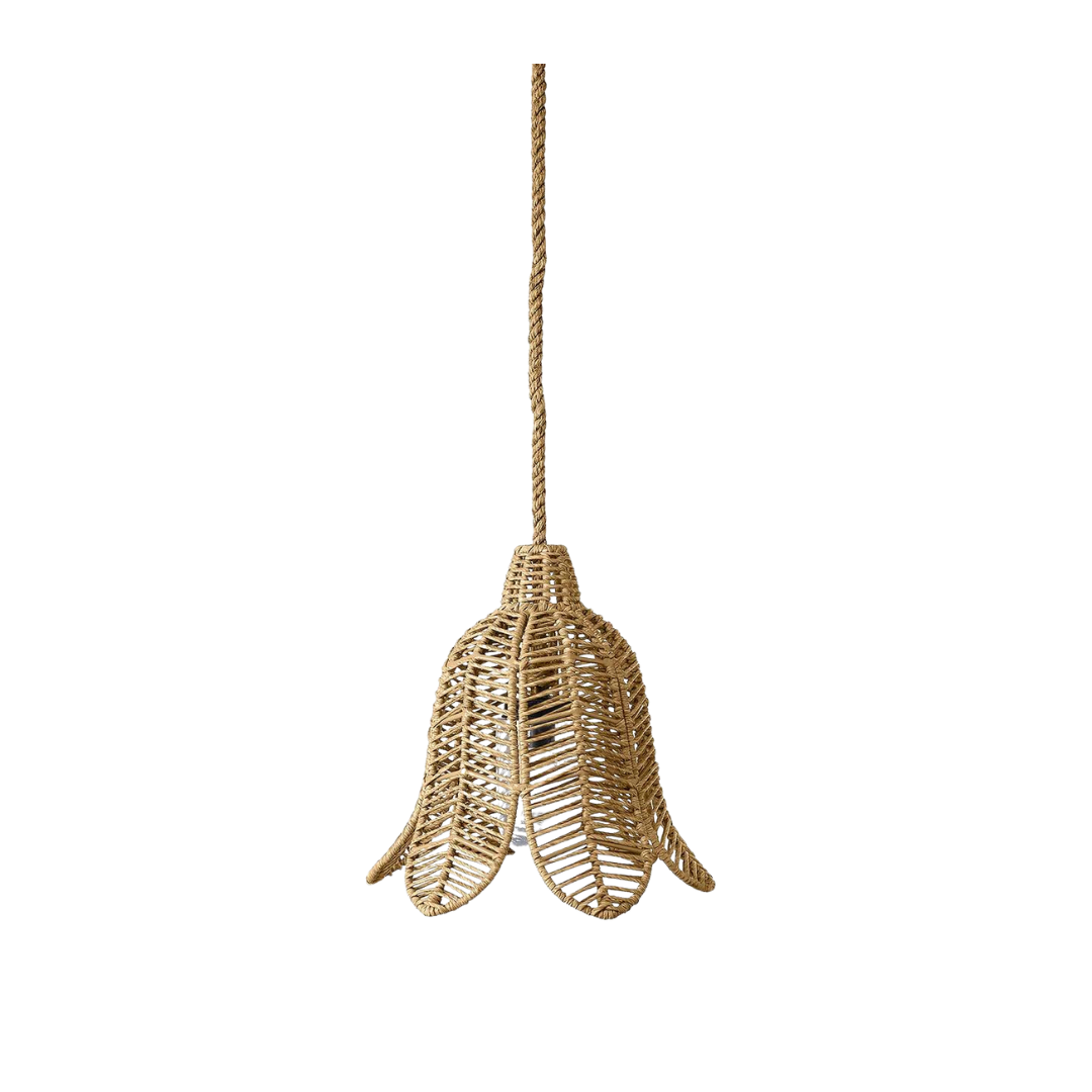 Tulip Wicker Pendant, Natural