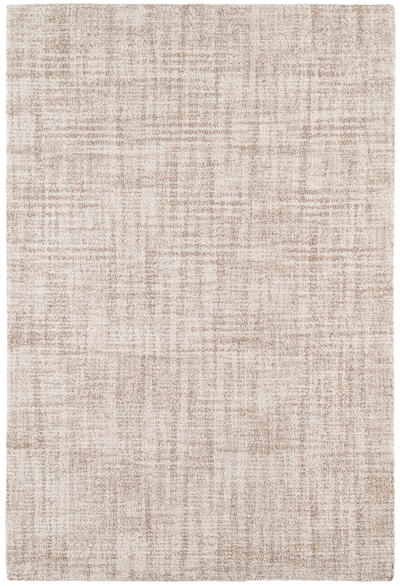 Crosshatch Ivory Hand Micro Hooked Wool Rug - DA1004 - 10x14