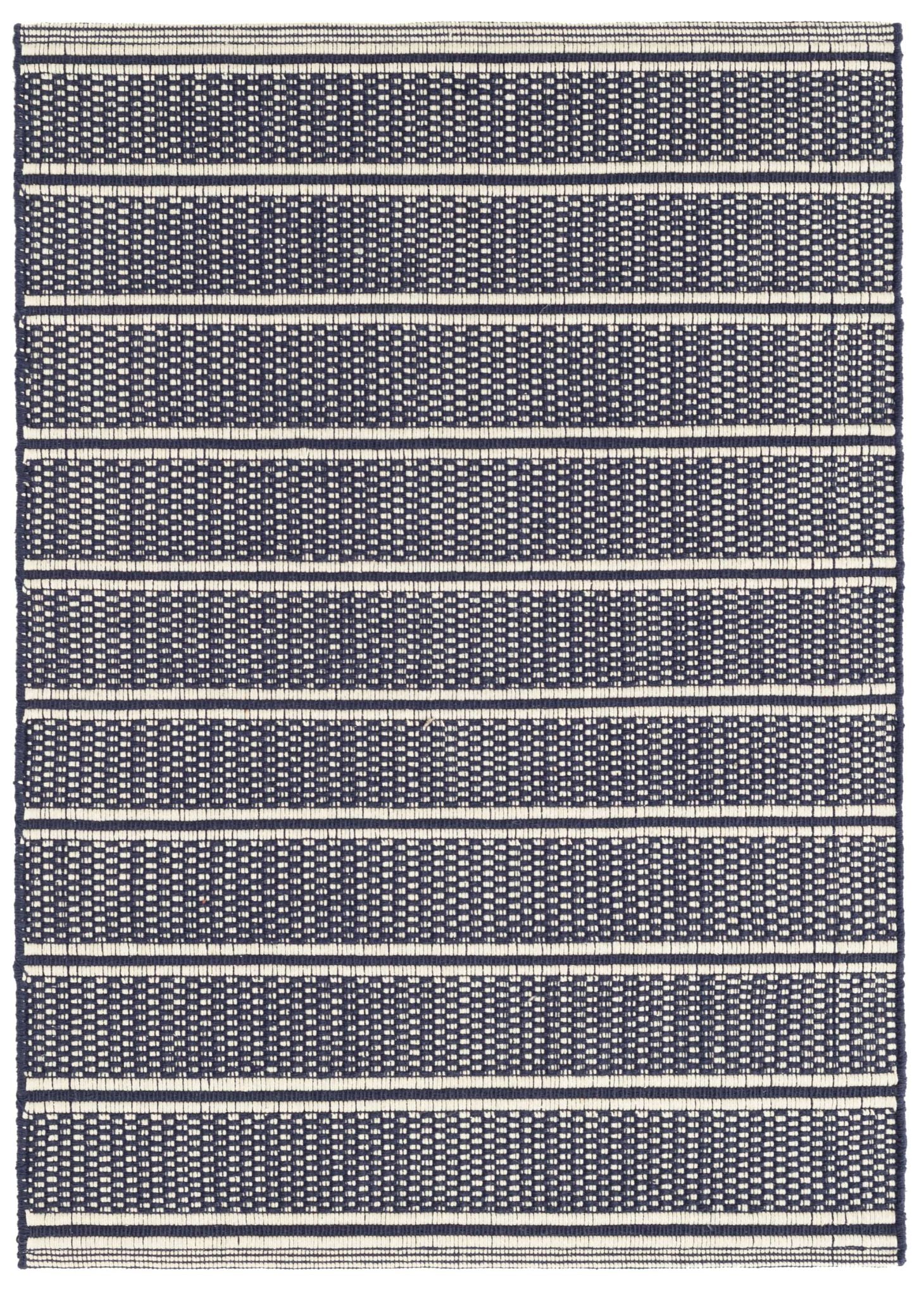 Archer Navy Handwoven Cotton Rug - DA1021 - Runner-2.5x12