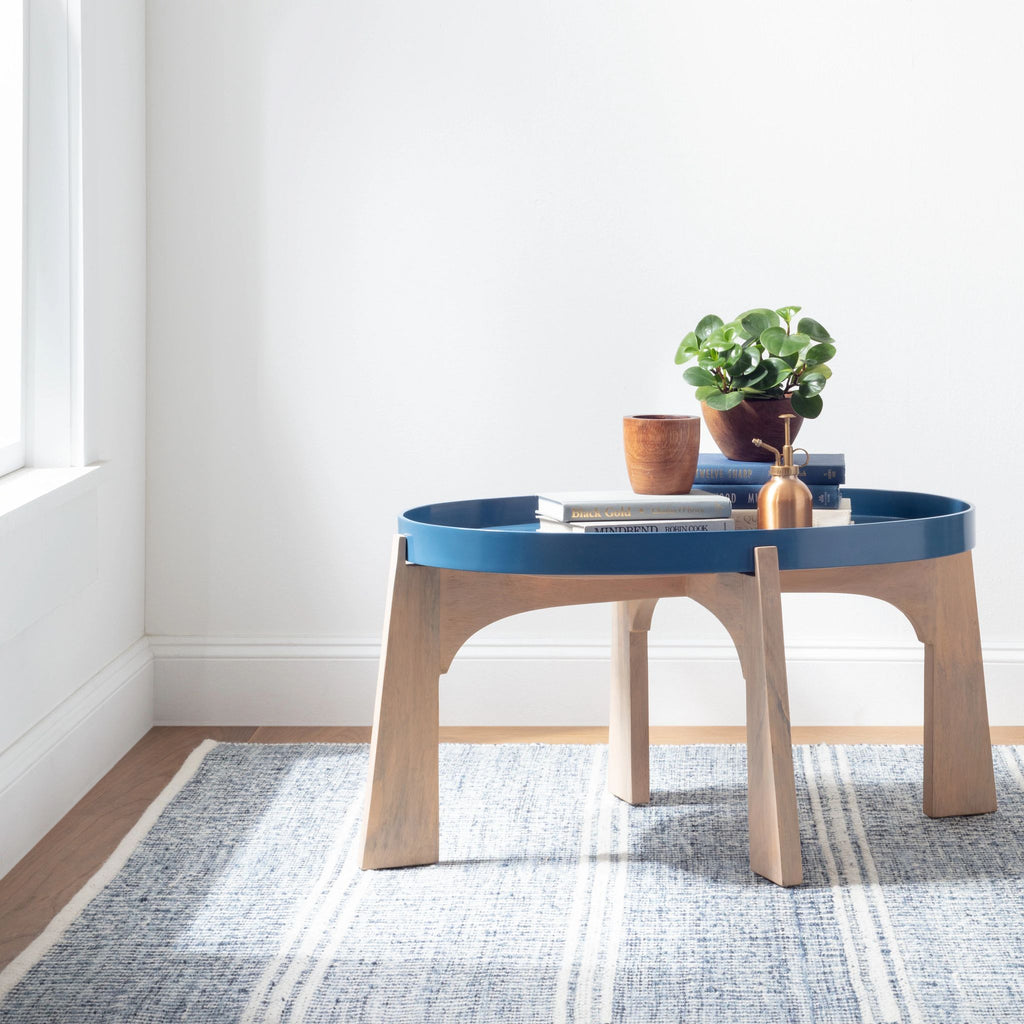 Malta Blue Handwoven Wool Rug - DA1026 - 10x14