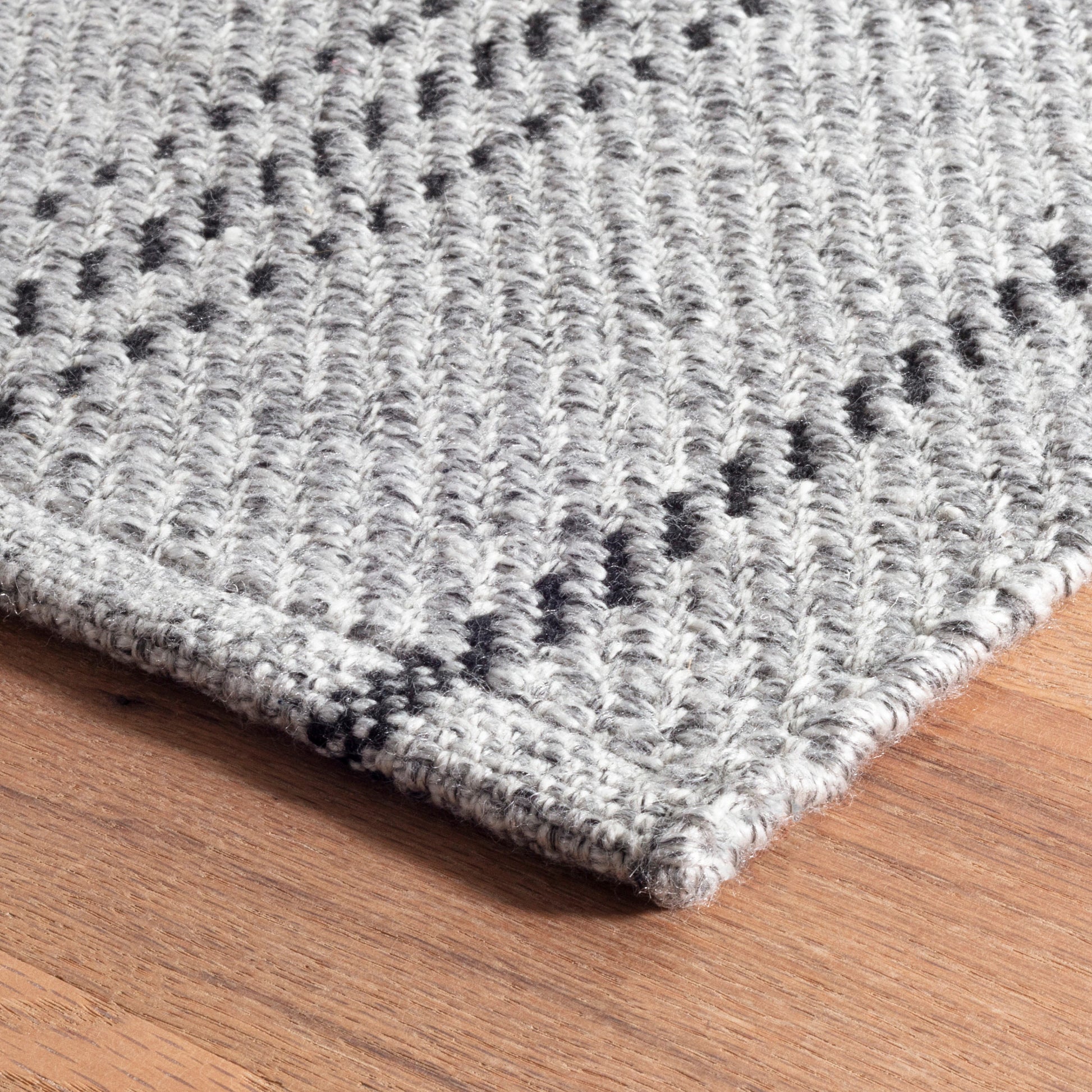 Melange Stripe Grey/Black Handwoven Indoor/Outdoor Rug - DA1028 - 10x14