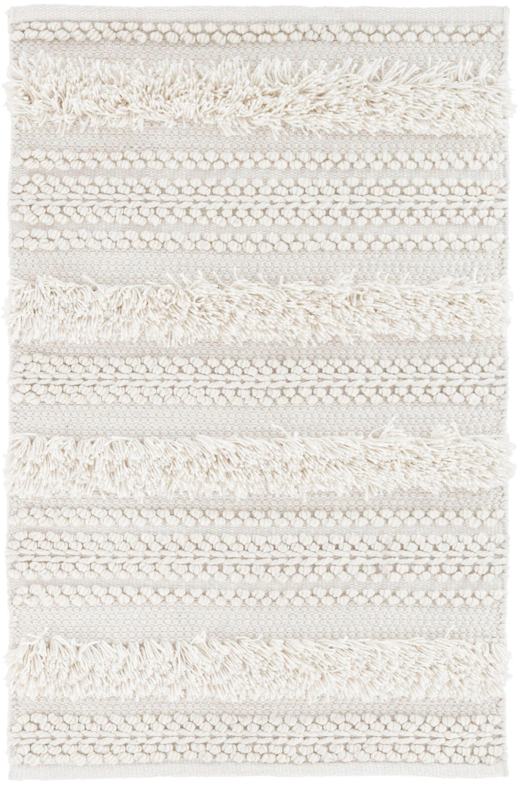 Zhara Stripe Ivory Handwoven Performance Rug - DA1039 - 10x14