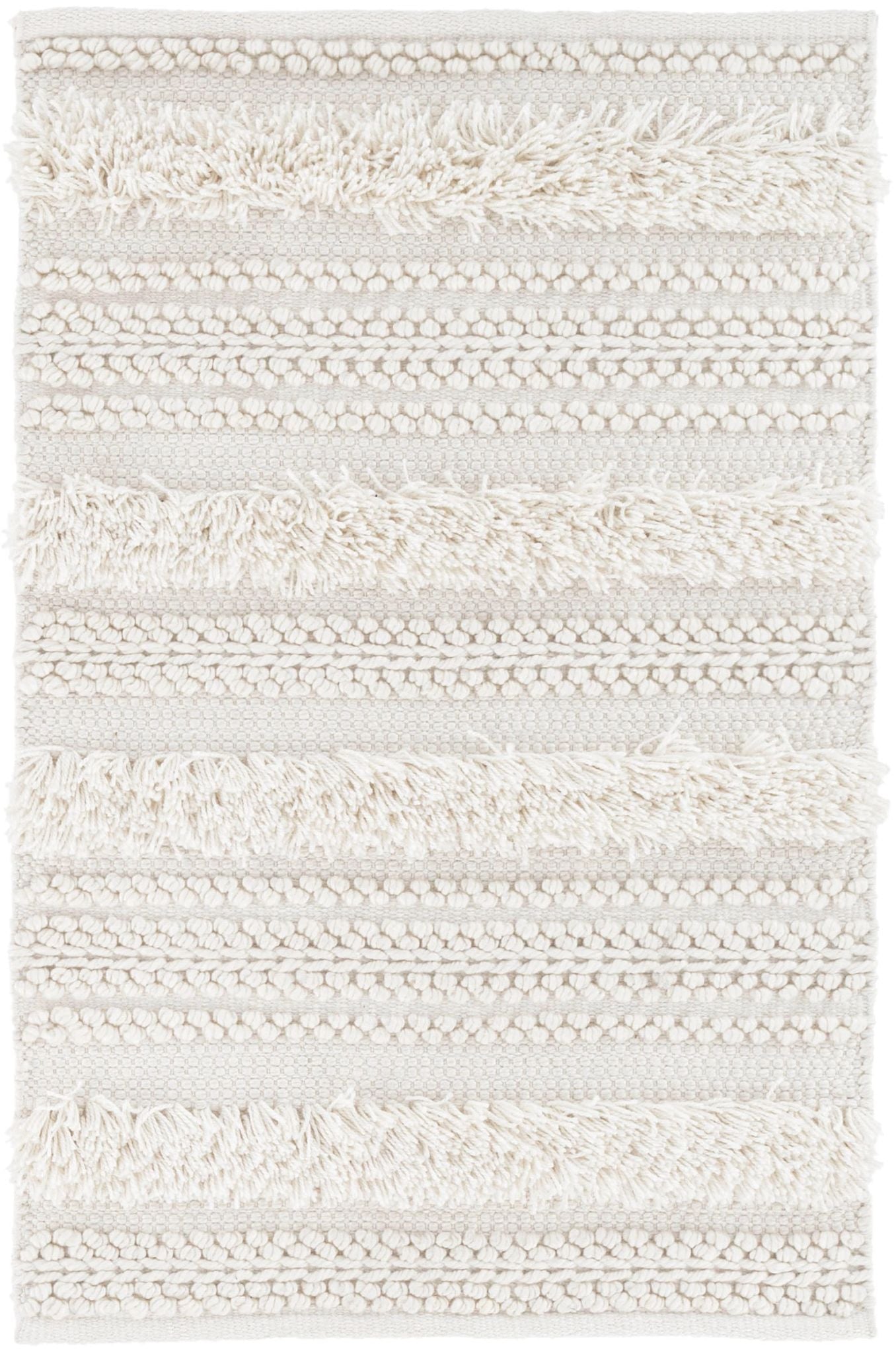 Zhara Stripe Ivory Handwoven Performance Rug - DA1039 - 10x14
