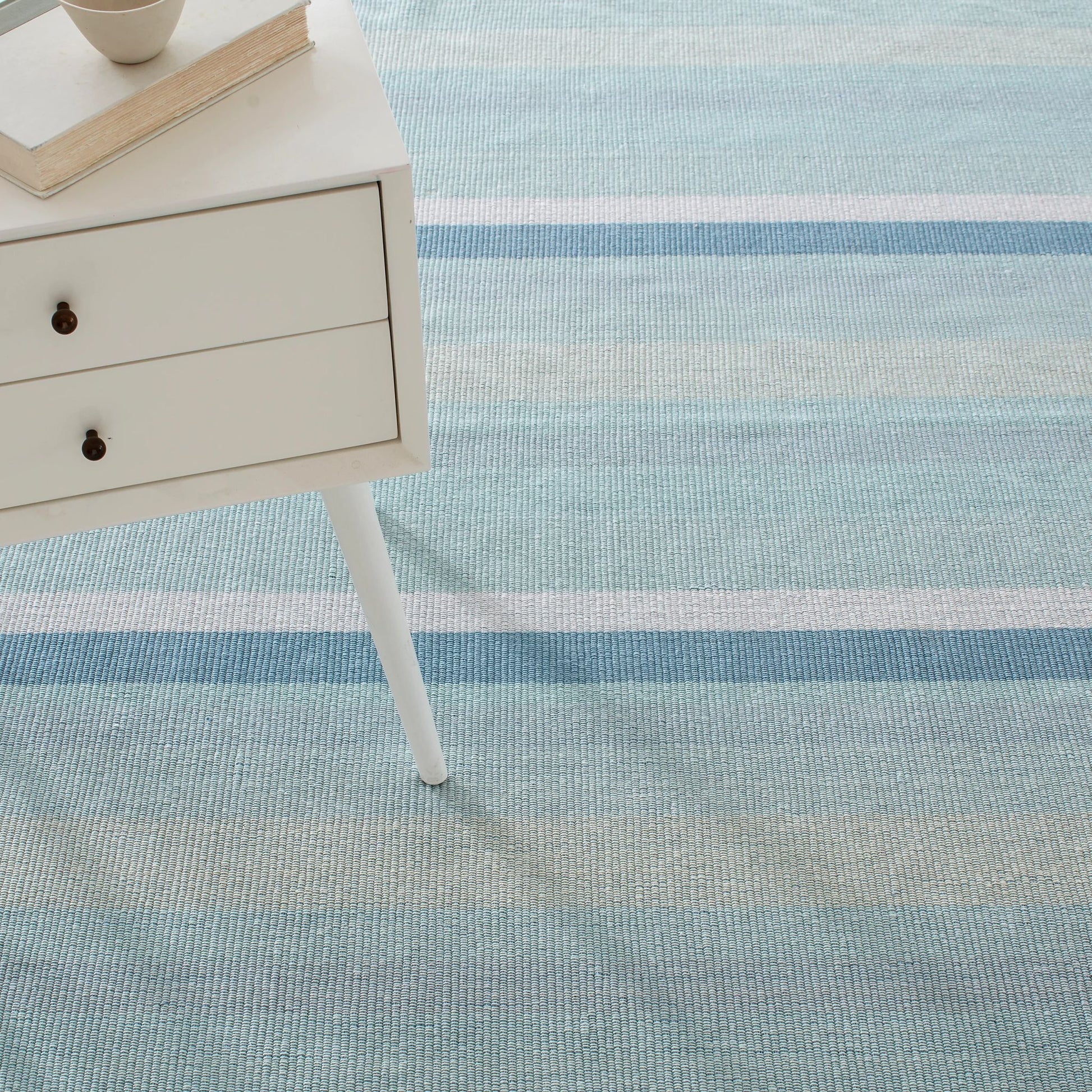 Shore Stripe Handwoven Cotton Rug - DA1088 - Runner-2.5x12