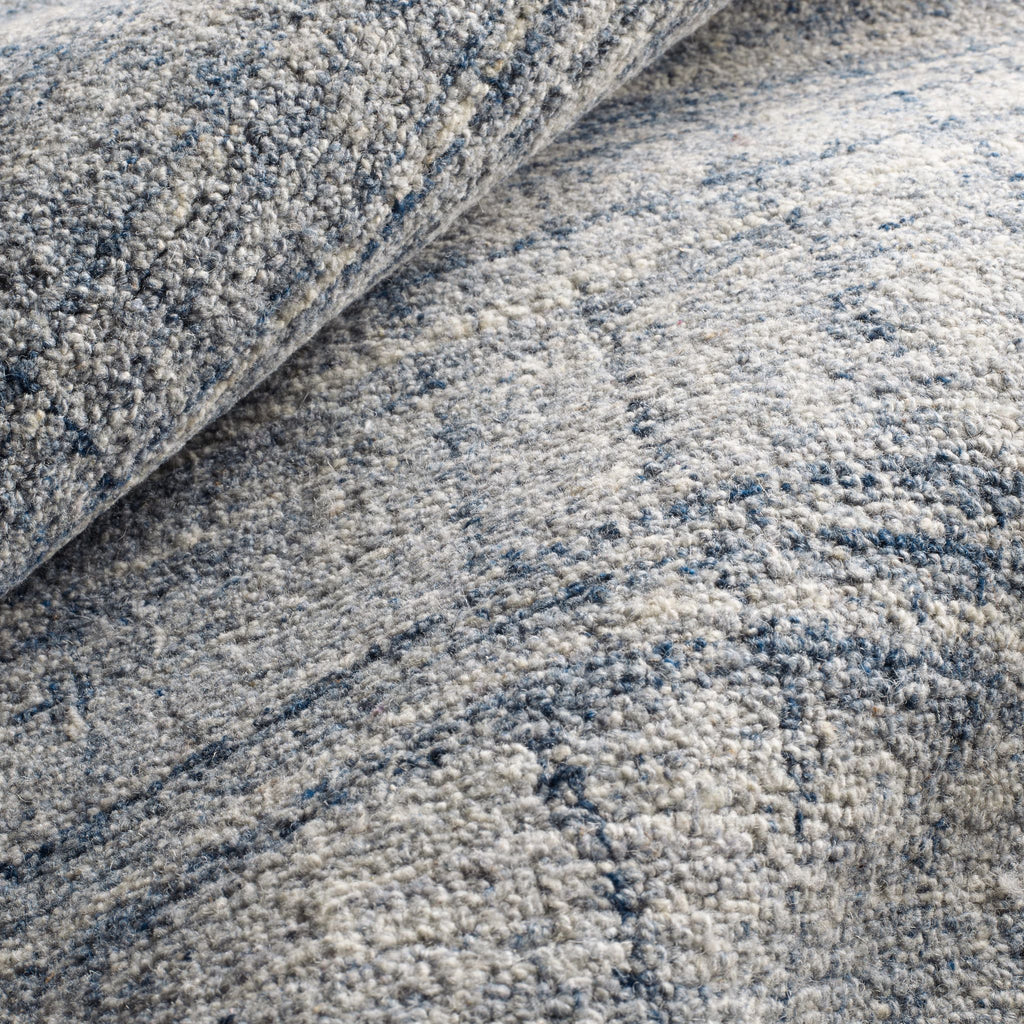 Harris Blue/Ivory Hand Micro Hooked Wool Rug - DA1183 - 10x14