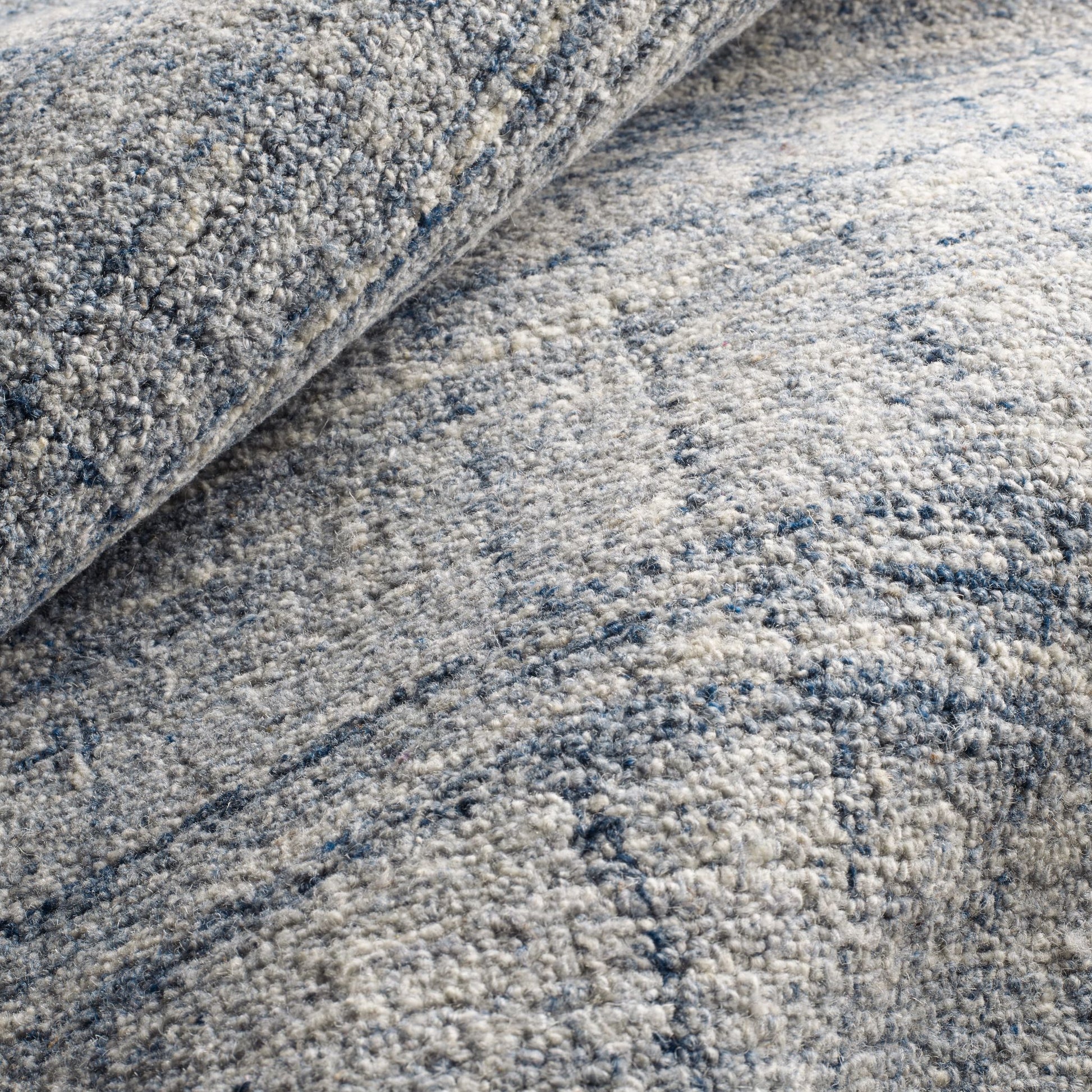 Harris Blue/Ivory Hand Micro Hooked Wool Rug - DA1183 - 10x14