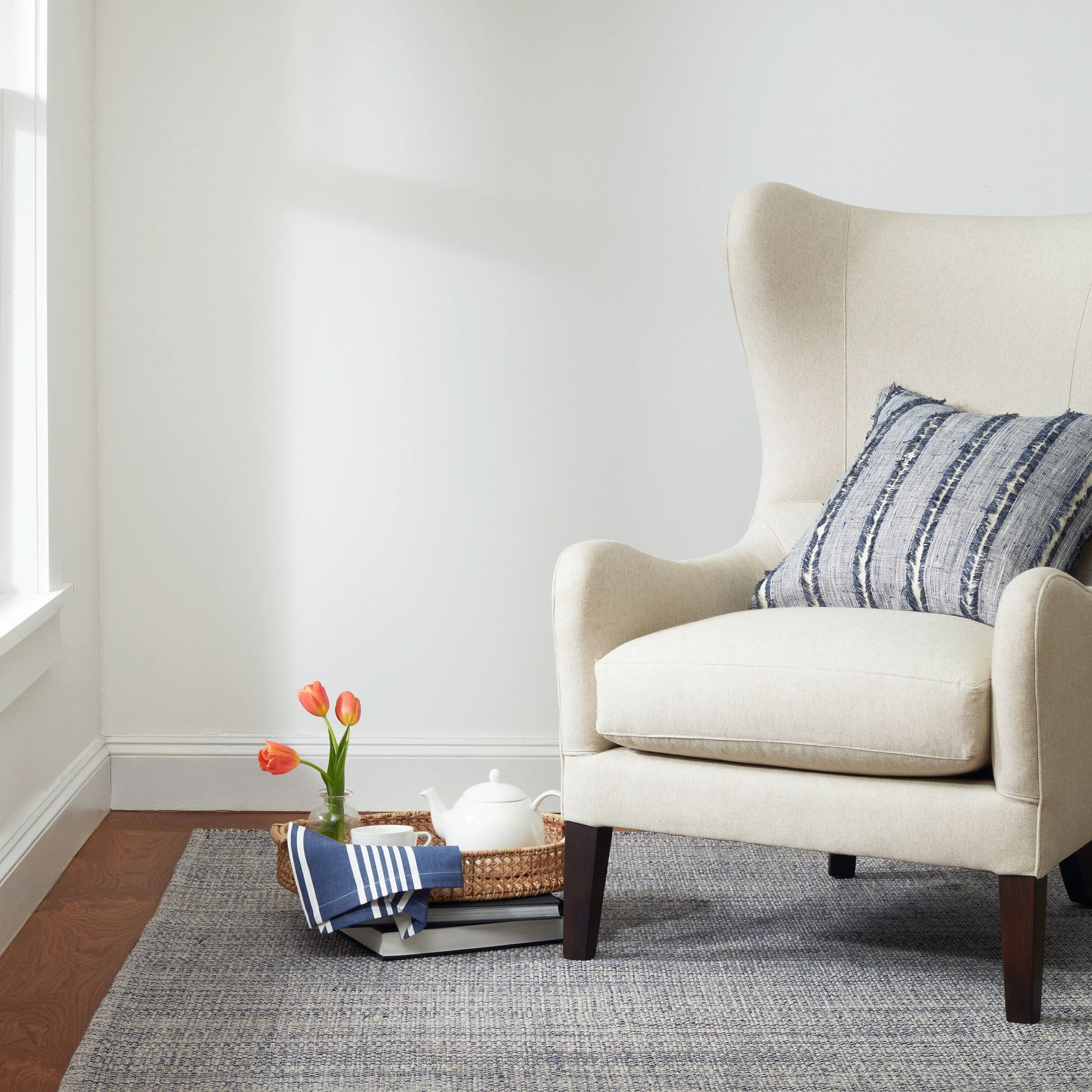 Marled Indigo Handwoven Cotton Rug - DA138 - Runner-2.5x12