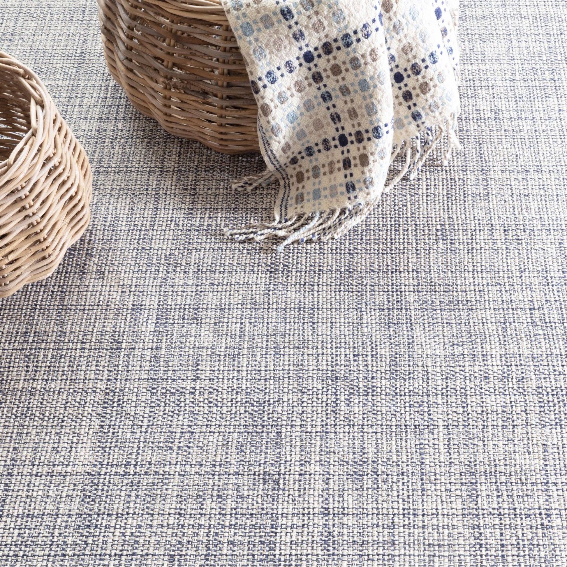 Marled Indigo Handwoven Cotton Rug - DA138 - Runner-2.5x12
