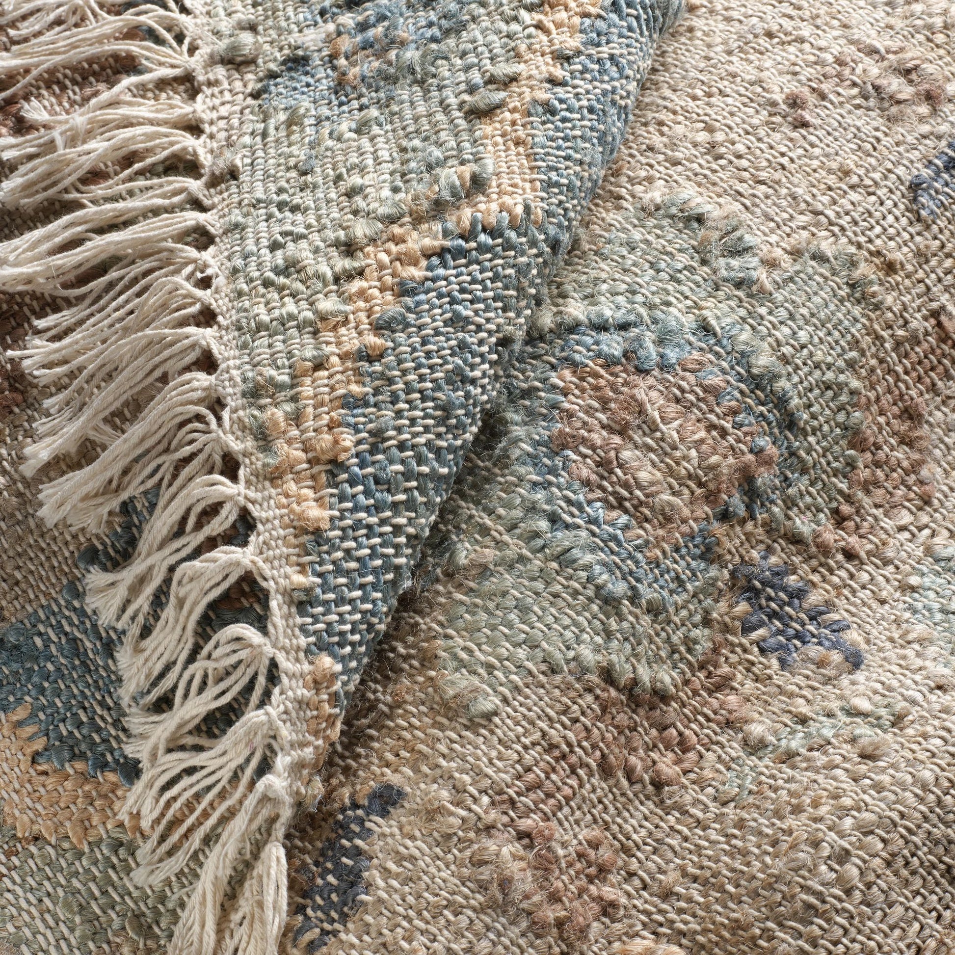 Pali Blue Handwoven Jute Rug - DA1399 - 10x14