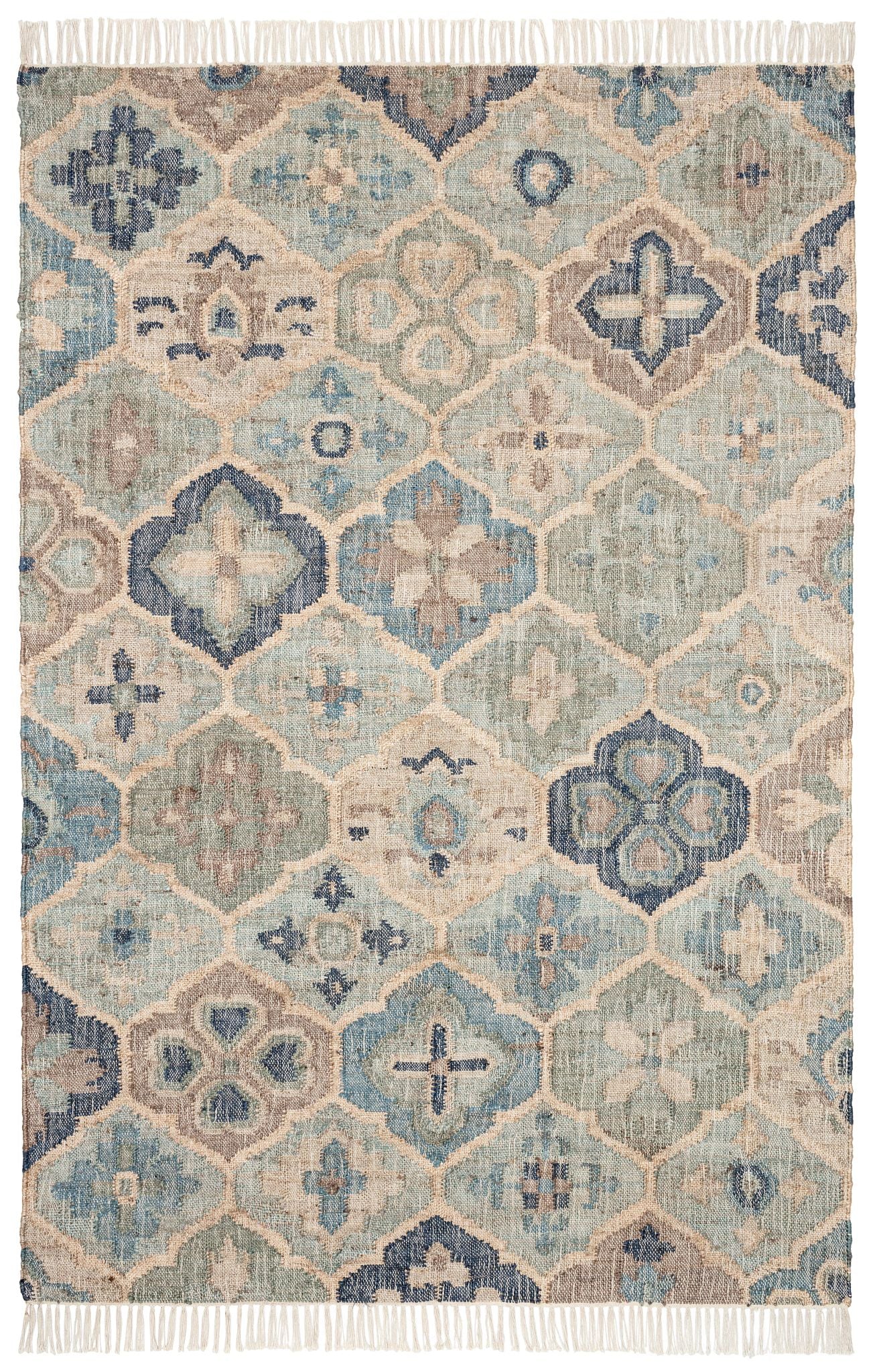Pali Blue Handwoven Jute Rug - DA1399 - 10x14