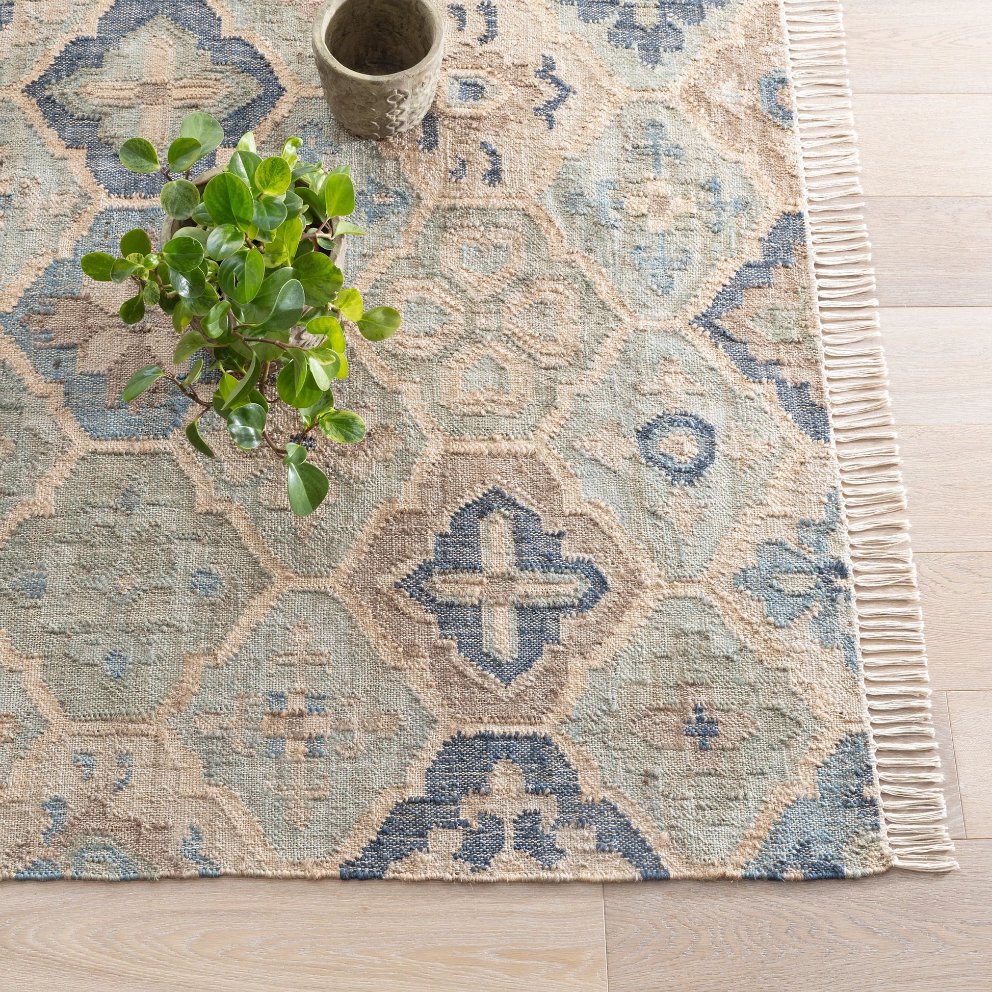 Pali Blue Handwoven Jute Rug - DA1399 - 10x14