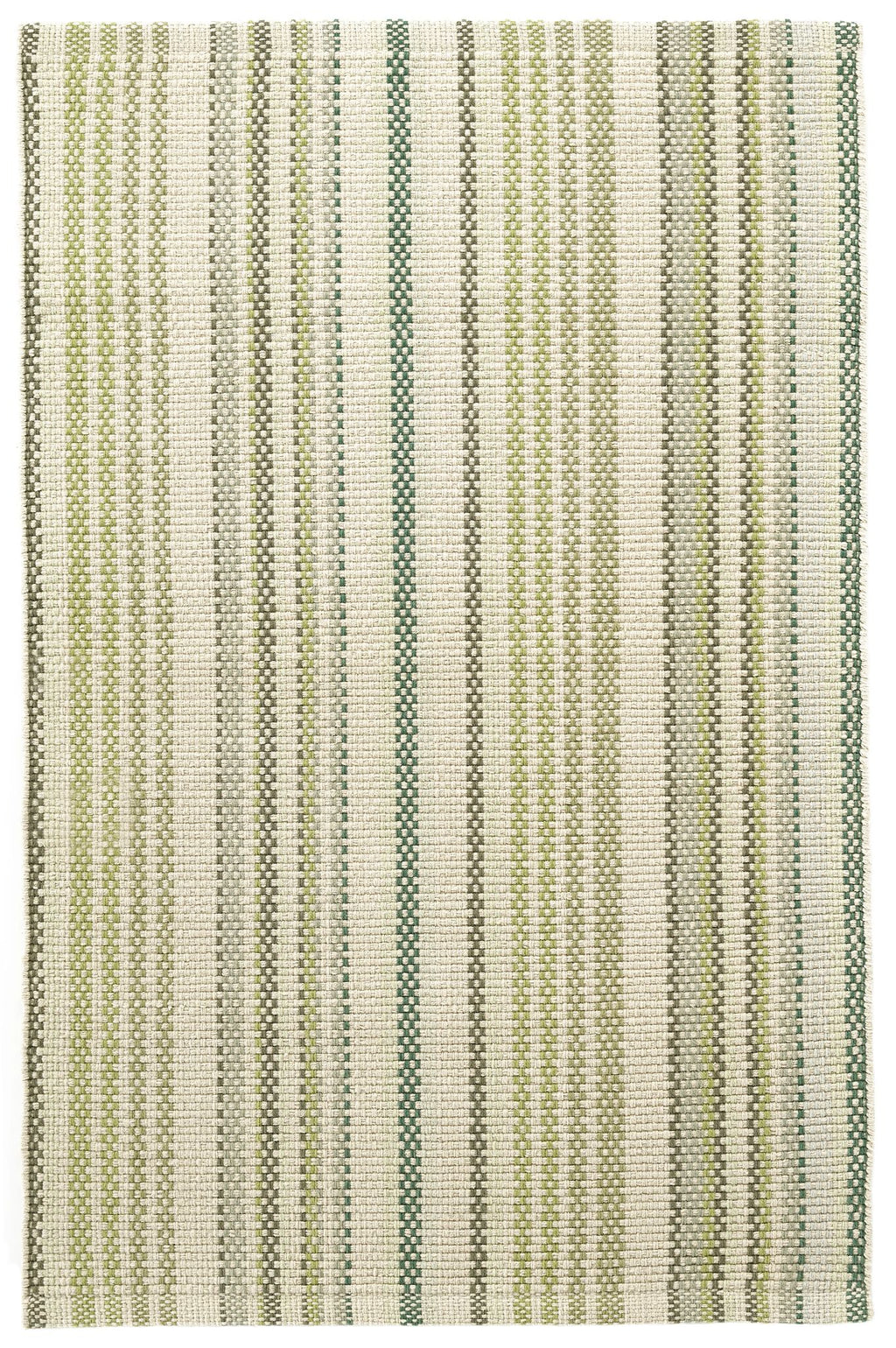 Oslo Stripe Green Handwoven Cotton Rug - DA1419 - 10x14