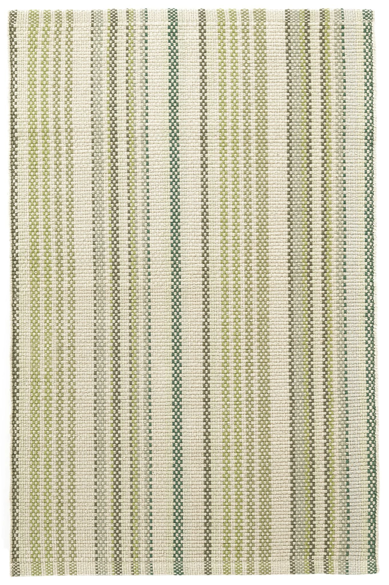 Oslo Stripe Green Handwoven Cotton Rug - DA1419 - 10x14