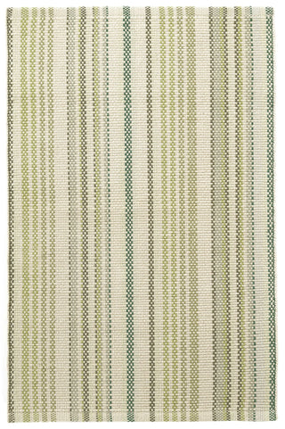 Oslo Stripe Green Handwoven Cotton Rug - DA1419 - 10x14
