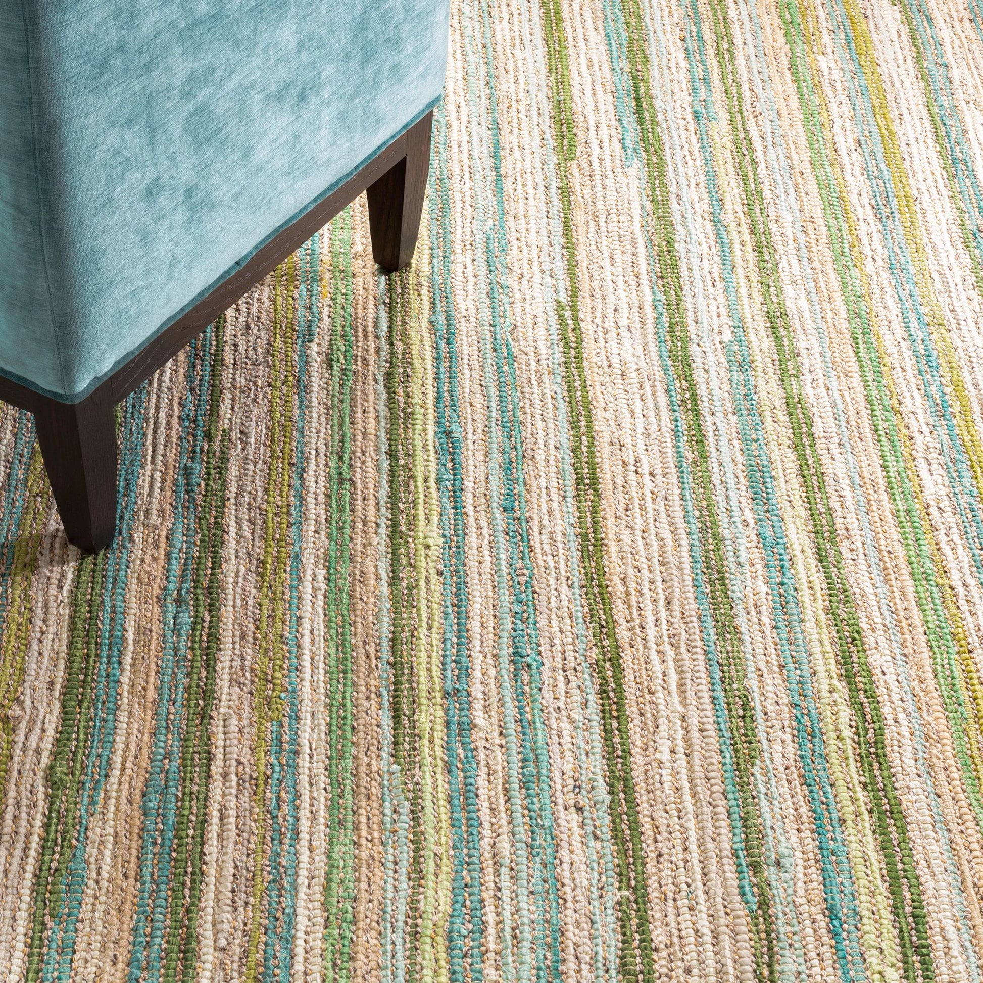 Francisco Green Handwoven Cotton Rug - DA1420 - 10x14