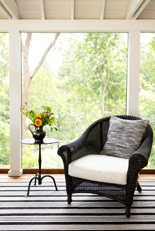 Birmingham Black Handwoven Indoor/Outdoor Rug - DA148 - Runner-2.5x20