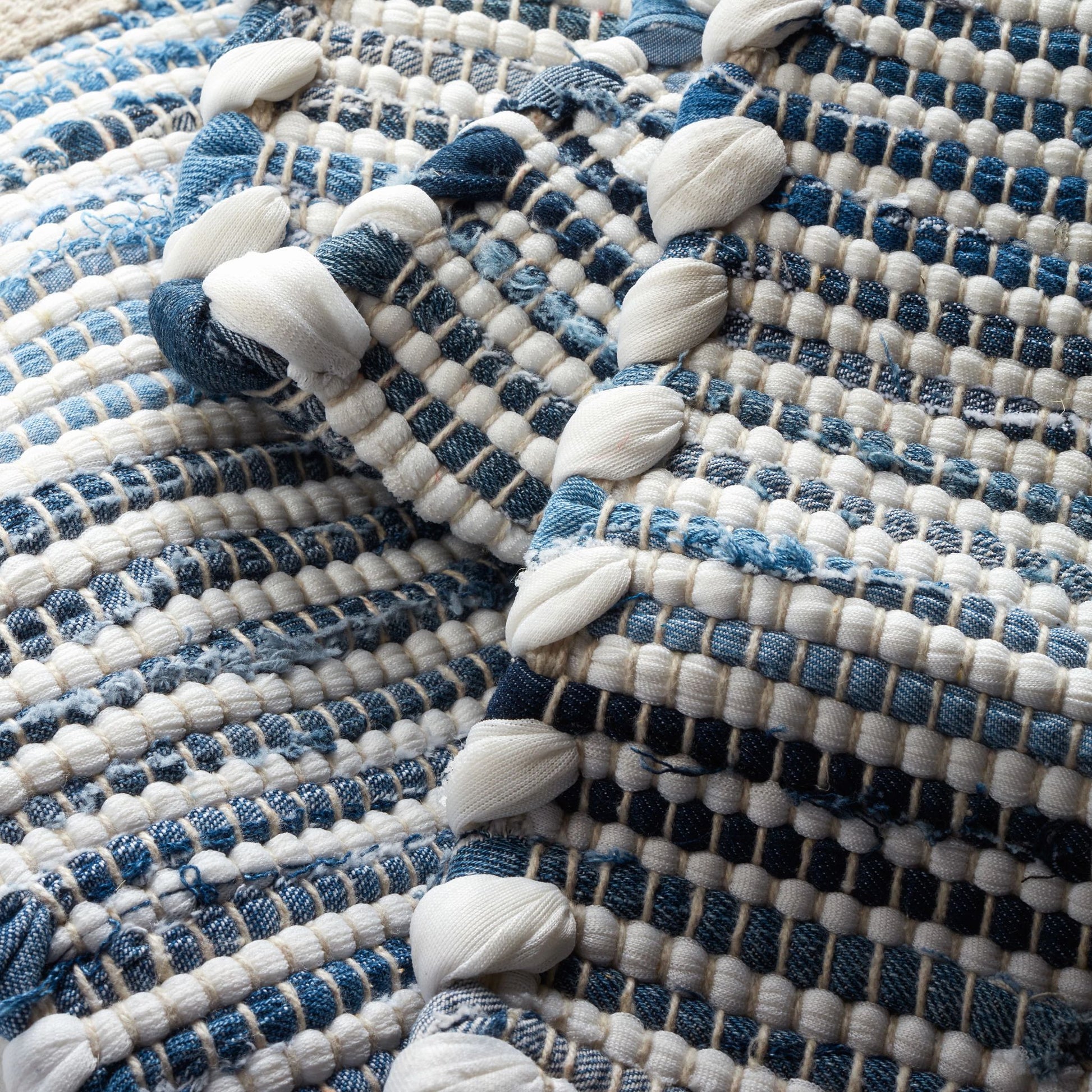 Denim Rag Ribbed Handwoven Cotton Rug - DA1678 - 10x14