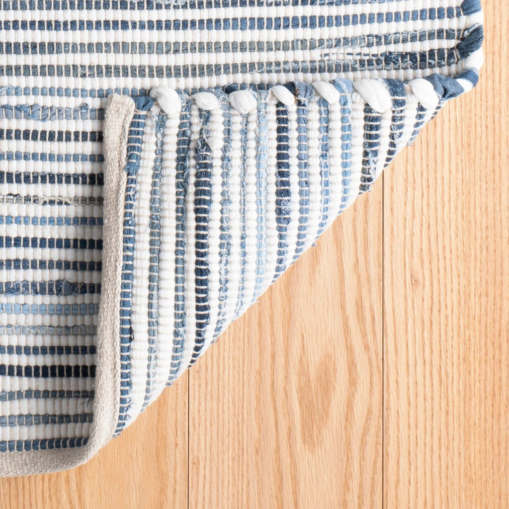 Denim Rag Ribbed Handwoven Cotton Rug - DA1678 - 10x14