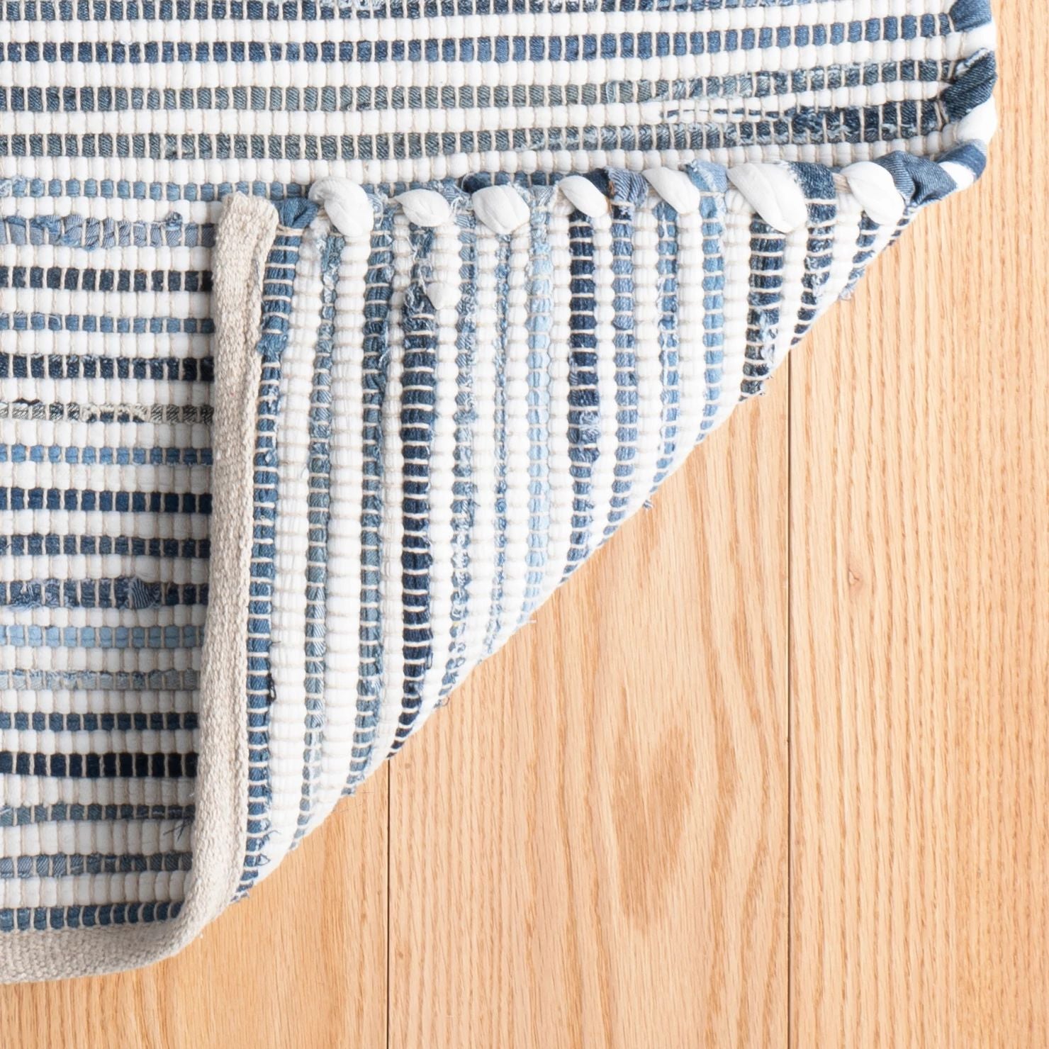 Denim Rag Ribbed Handwoven Cotton Rug - DA1678 - 10x14