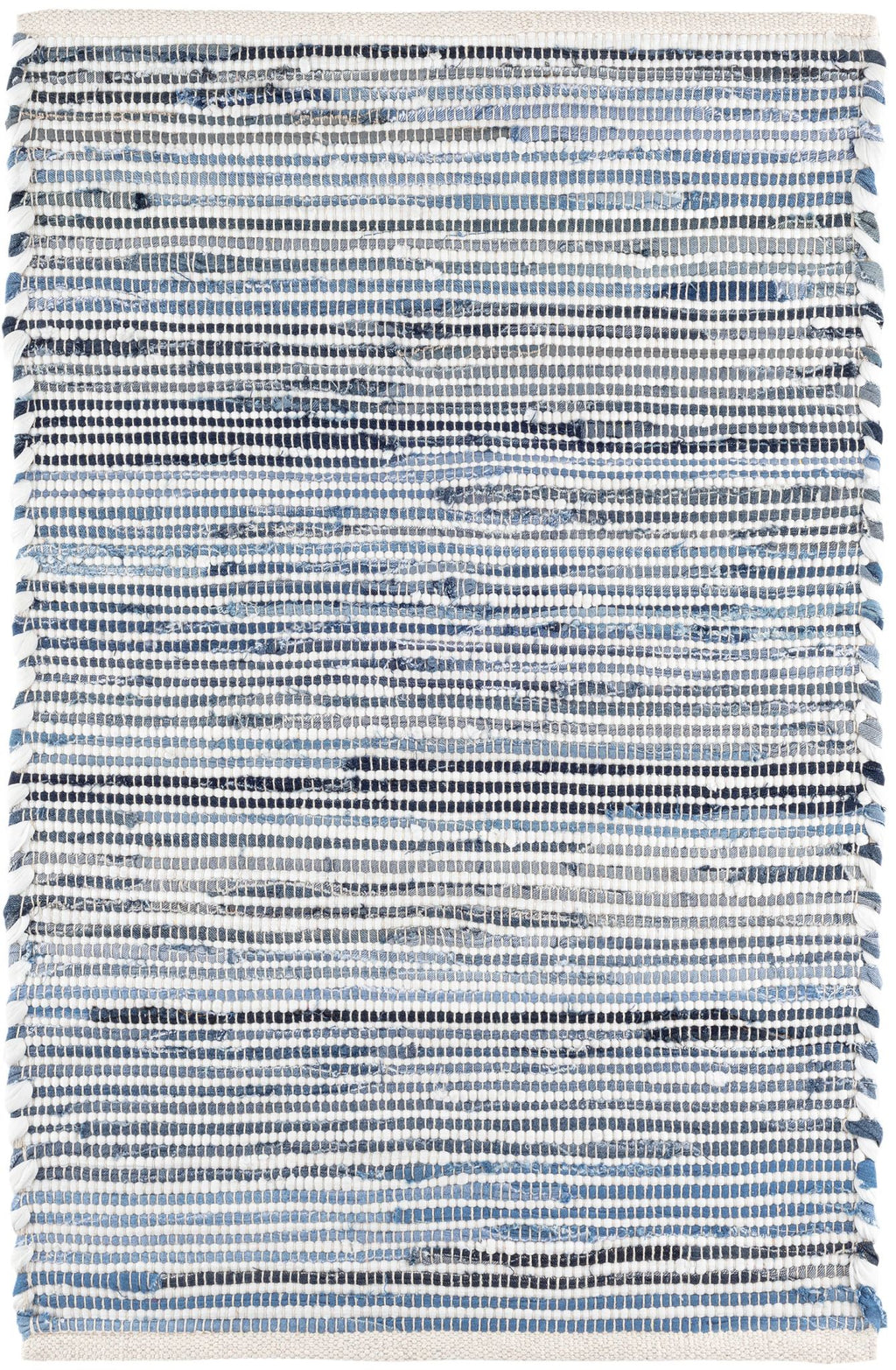 Denim Rag Ribbed Handwoven Cotton Rug - DA1678 - 10x14
