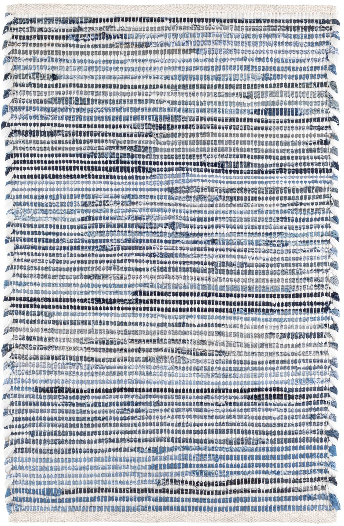 Denim Rag Ribbed Handwoven Cotton Rug - DA1678 - 10x14